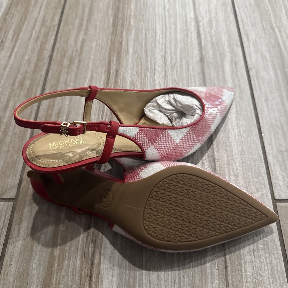 Michael Kors Doreen Flex Red Sequin Kitten Heel Pump - Picture 7 of 7